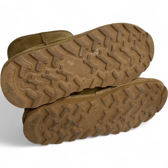 Bearpaw Elle Short Suede Leather Brown Shearling Lined Winter Boots Women's 9 - Picture 10 of 14